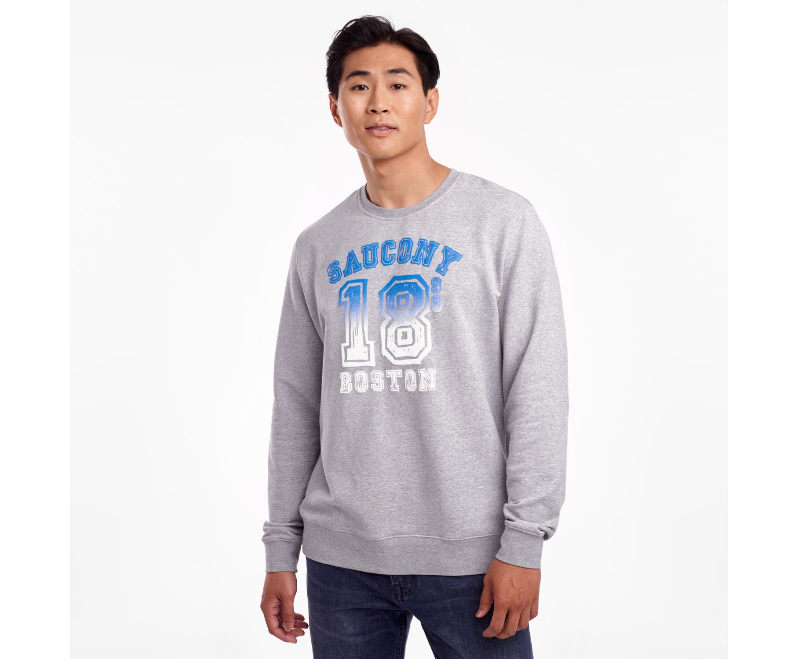 Saucony Rested Crewneck Men's Shirts Light Grey | AU 623NWYB